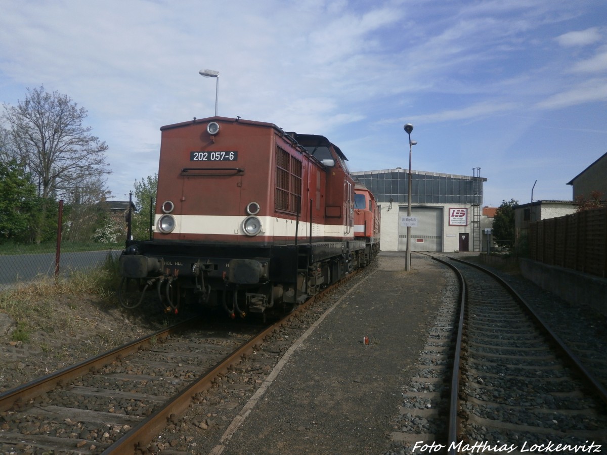 202 057 der Erfurter Bahn Service abgestellt auf dem Gel�nde der LEG in Delitzsch am 9.5.15