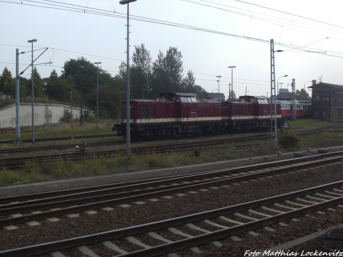 202 484-2 und 202 703-5 abgestellt im Bahnhof Angerm�nde am 7.9.14