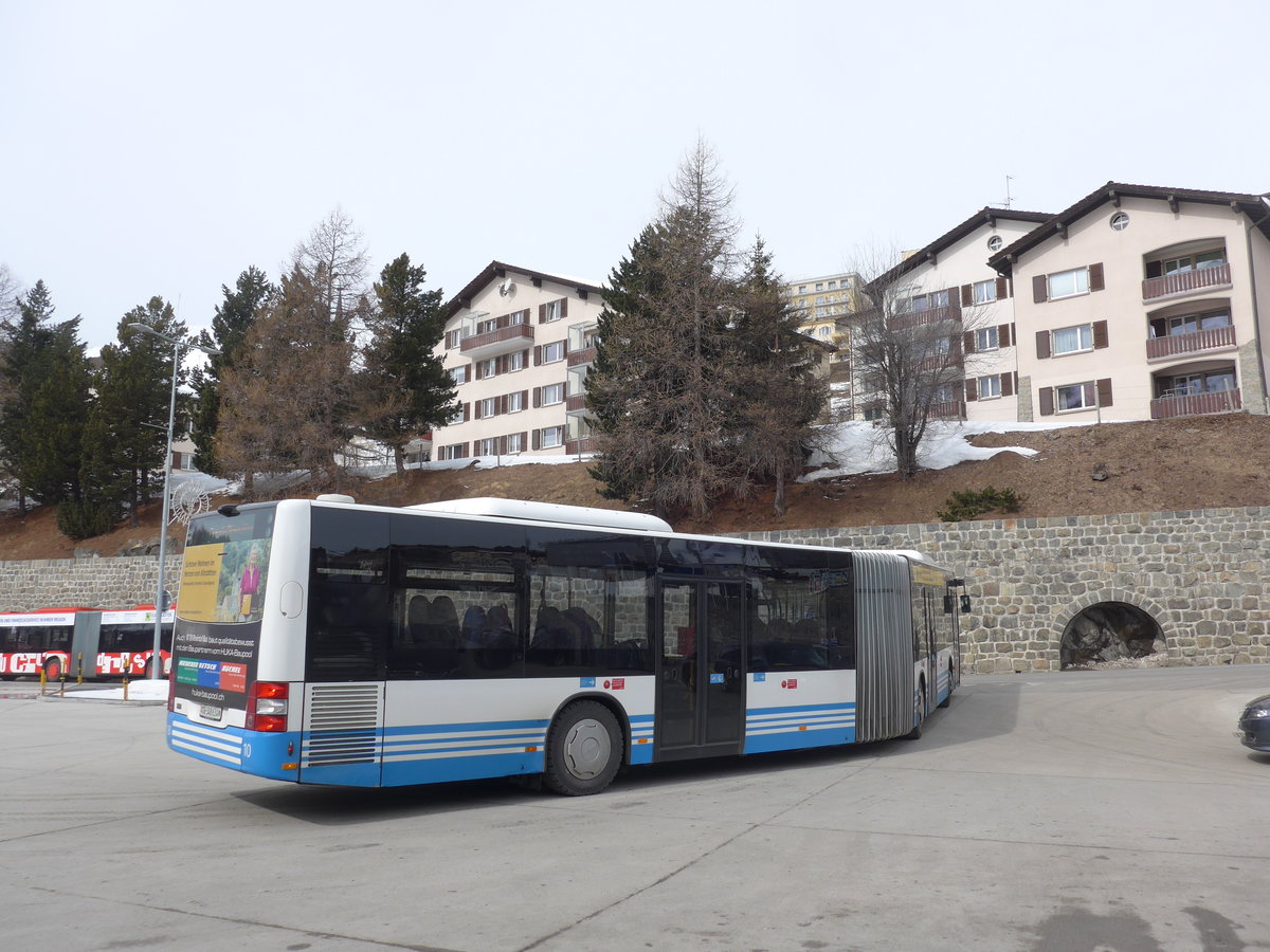 (202'054) - RTB Altsttten - Nr. 10/SG 348'634 - MAN am 10. Mrz 2019 beim Bahnhof St. Moritz