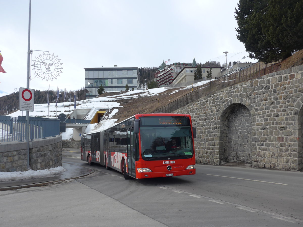 (202'077) - SBC Chur - Nr. 54/GR 155'854 - Mercedes am 10. M�rz 2019 beim Bahnhof St. Moritz