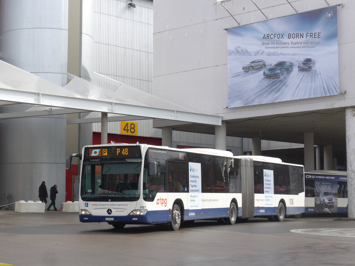 (202'195) - TPG Gen�ve - Nr. 1167/GE 960'917 - Mercedes am 11. M�rz 2019 in Gen�ve, Palexpo