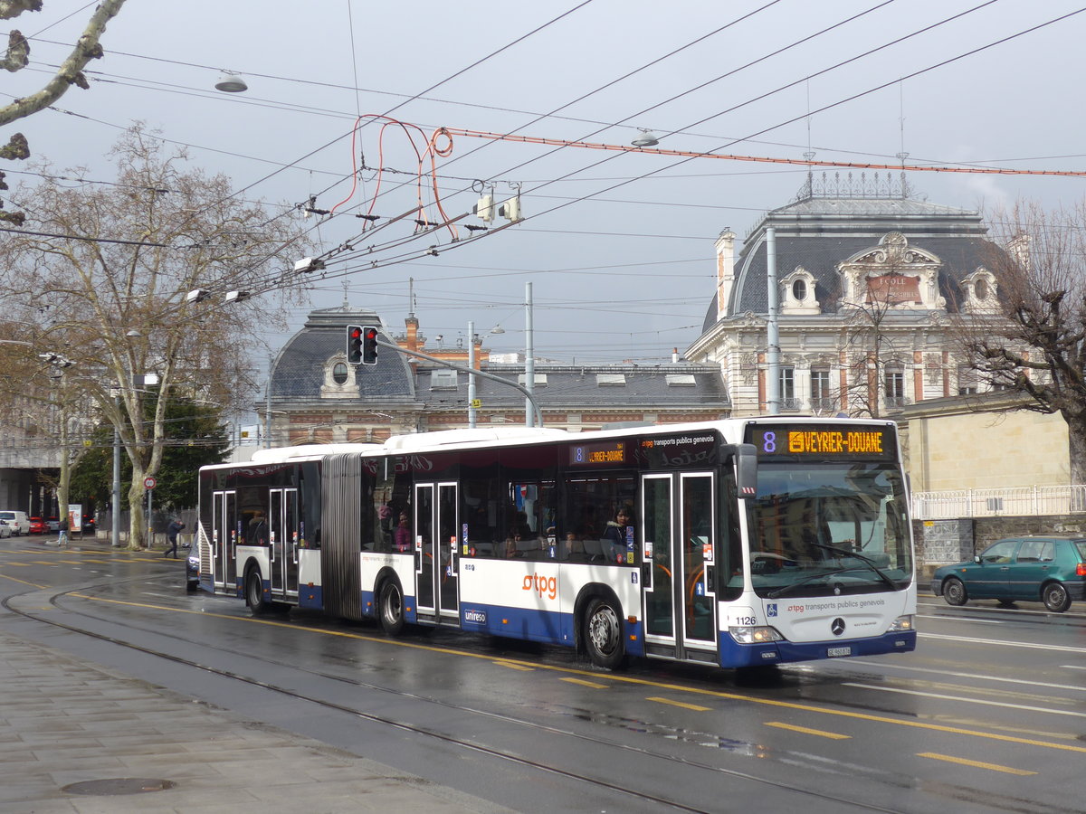 (202'238) - TPG Genve - Nr. 1126/GE 960'876 - Mercedes am 11. Mrz 2019 in Genve, Place des Vingt-Deux-Cantons