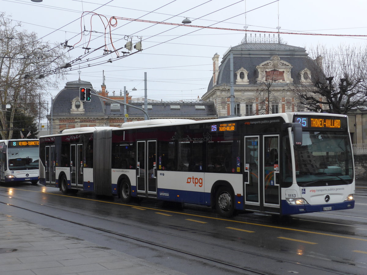 (202'247) - TPG Genve - Nr. 1113/GE 960'863 - Mercedes am 11. Mrz 2019 in Genve, Place des Vingt-Deux-Cantons