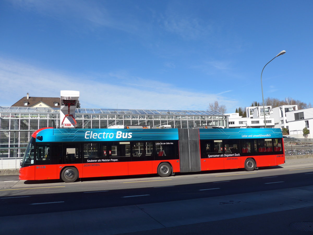 (202'330) - Bernmobil, Bern - Nr. 203/BE 723'203 - Hess/Hess am 12. M�rz 2019 in K�niz, Weiermatt