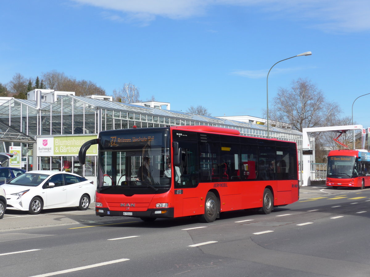 (202'337) - Bernmobil, Bern - Nr. 413/BE 716'413 - MAN am 12. M�rz 2019 in K�niz, Weiermatt