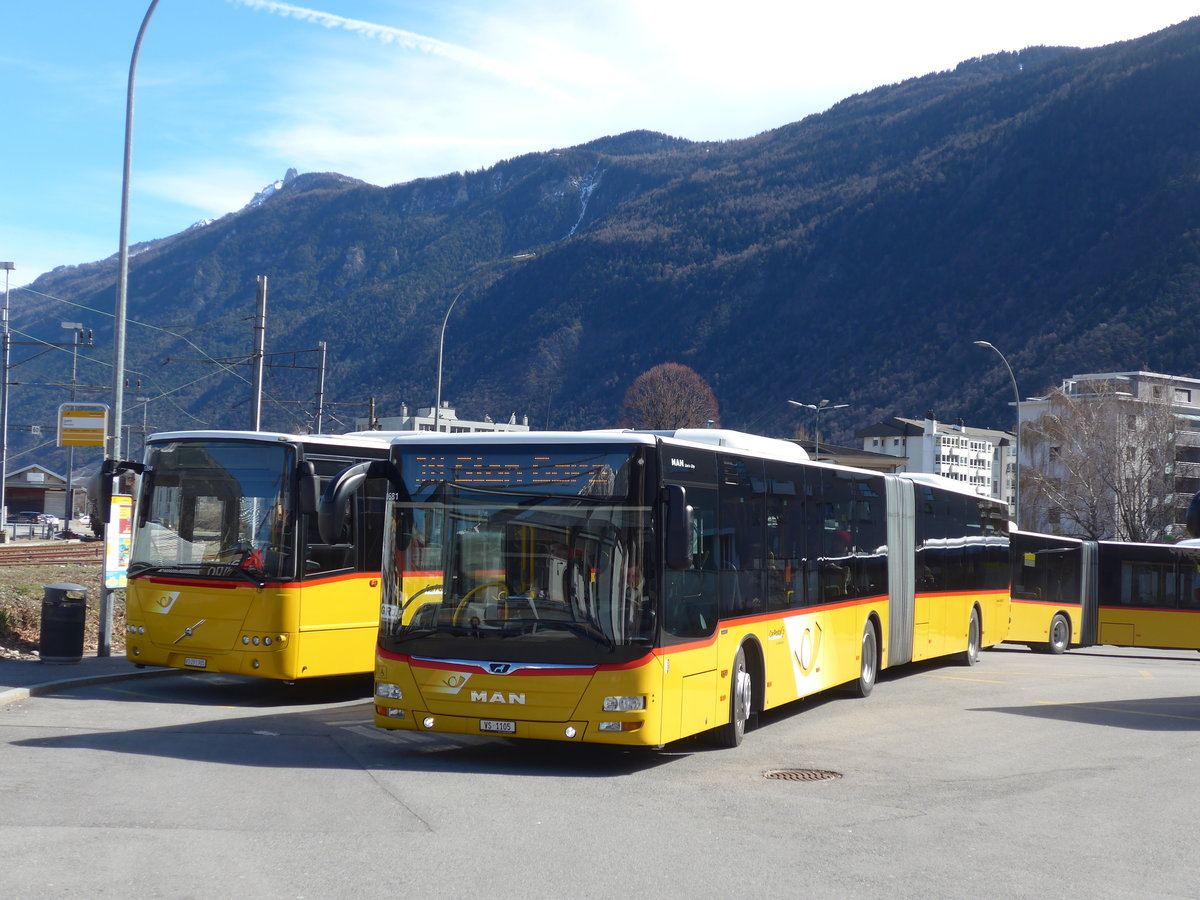 (202'393) - TMR Martigny - VS 1105 - MAN am 16. M�rz 2019 beim Bahnhof Martigny