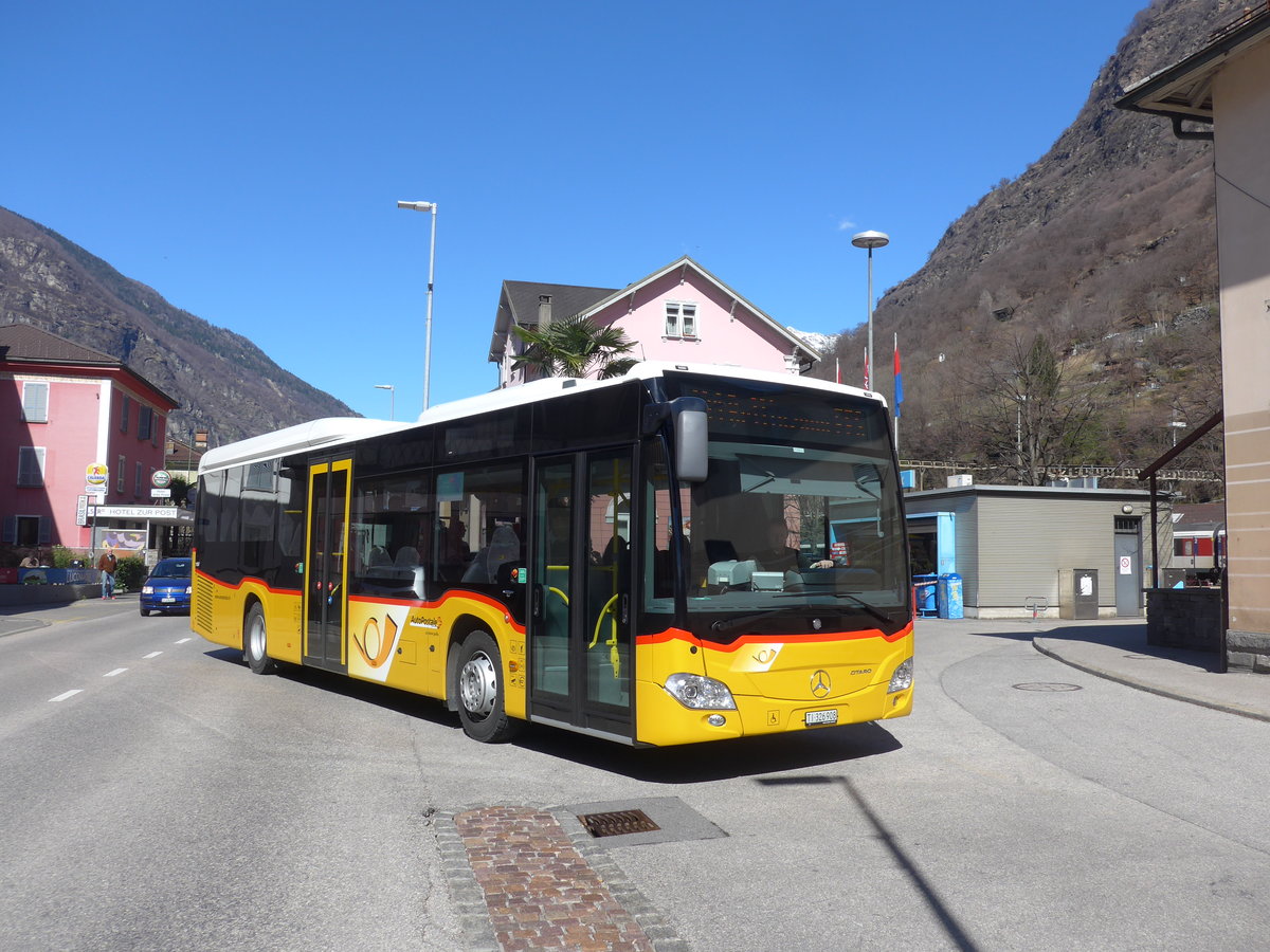 (202'576) - AutoPostale Ticino - TI 326'908 - Mercedes am 19. M�rz 2019 beim Bahnhof Biasca