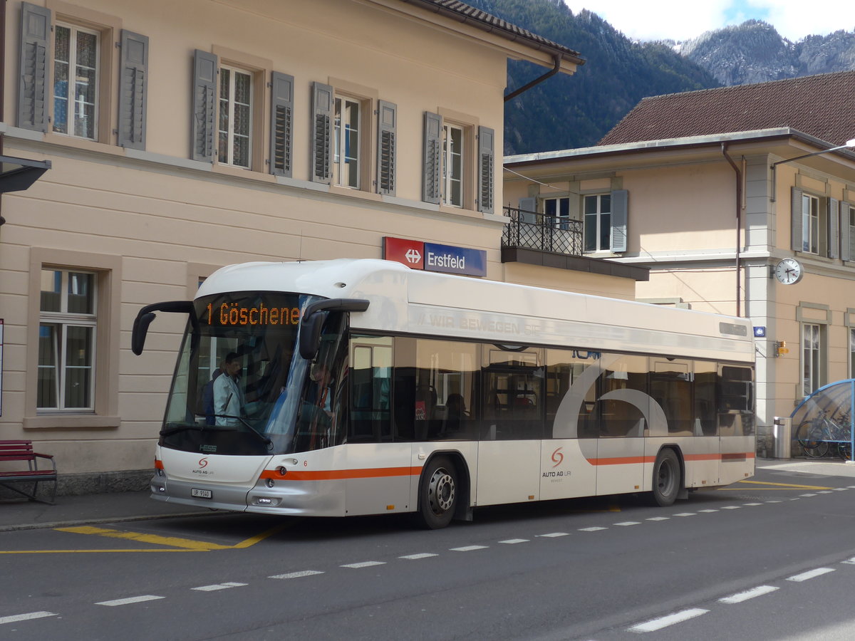 (202'584) - AAGU Altdorf - Nr. 6/UR 9140 - Hess am 19. Mrz 2019 beim Bahnhof Erstfeld