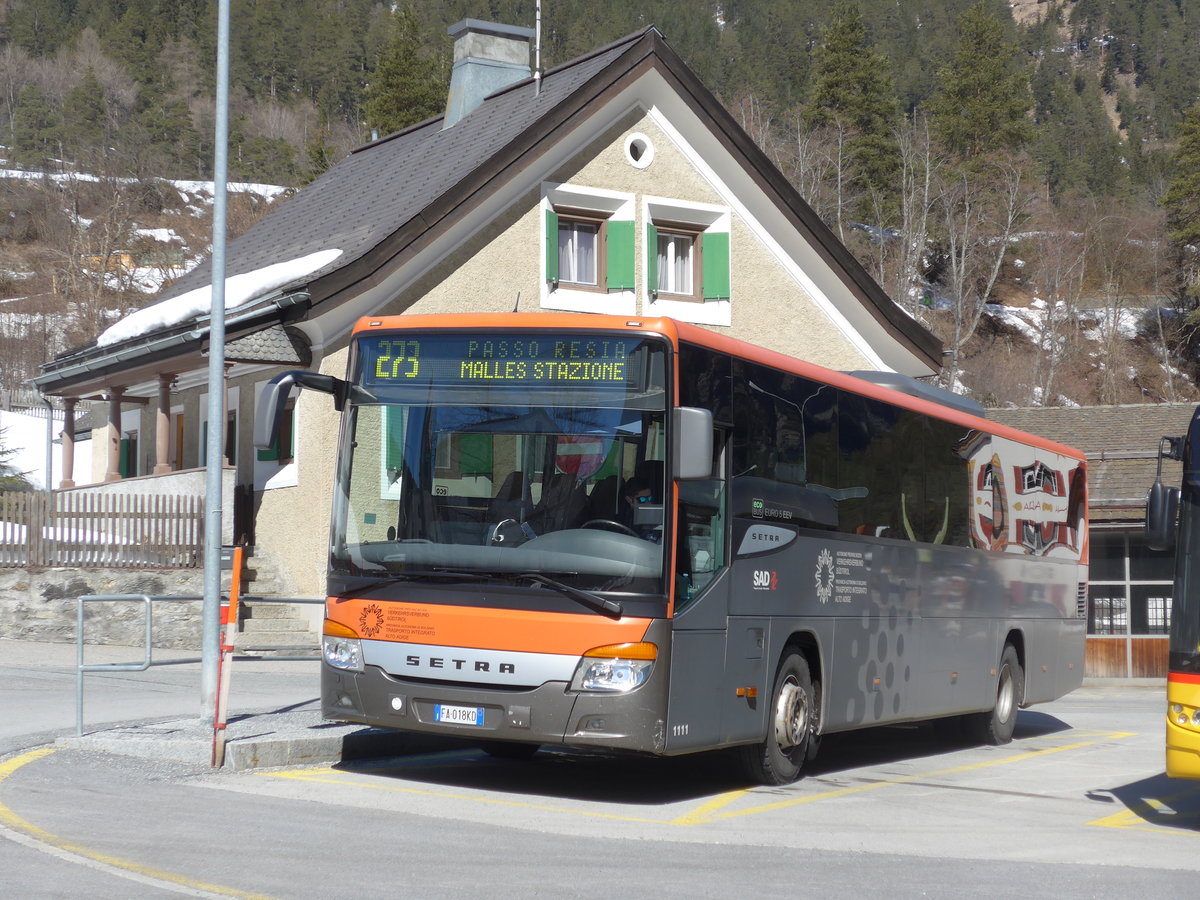 (202'624) - Aus Italien: SAD Bozen - Nr. 1111/FA-108 KD - Setra am 20. M�rz 2019 in Martina, Cunfin
