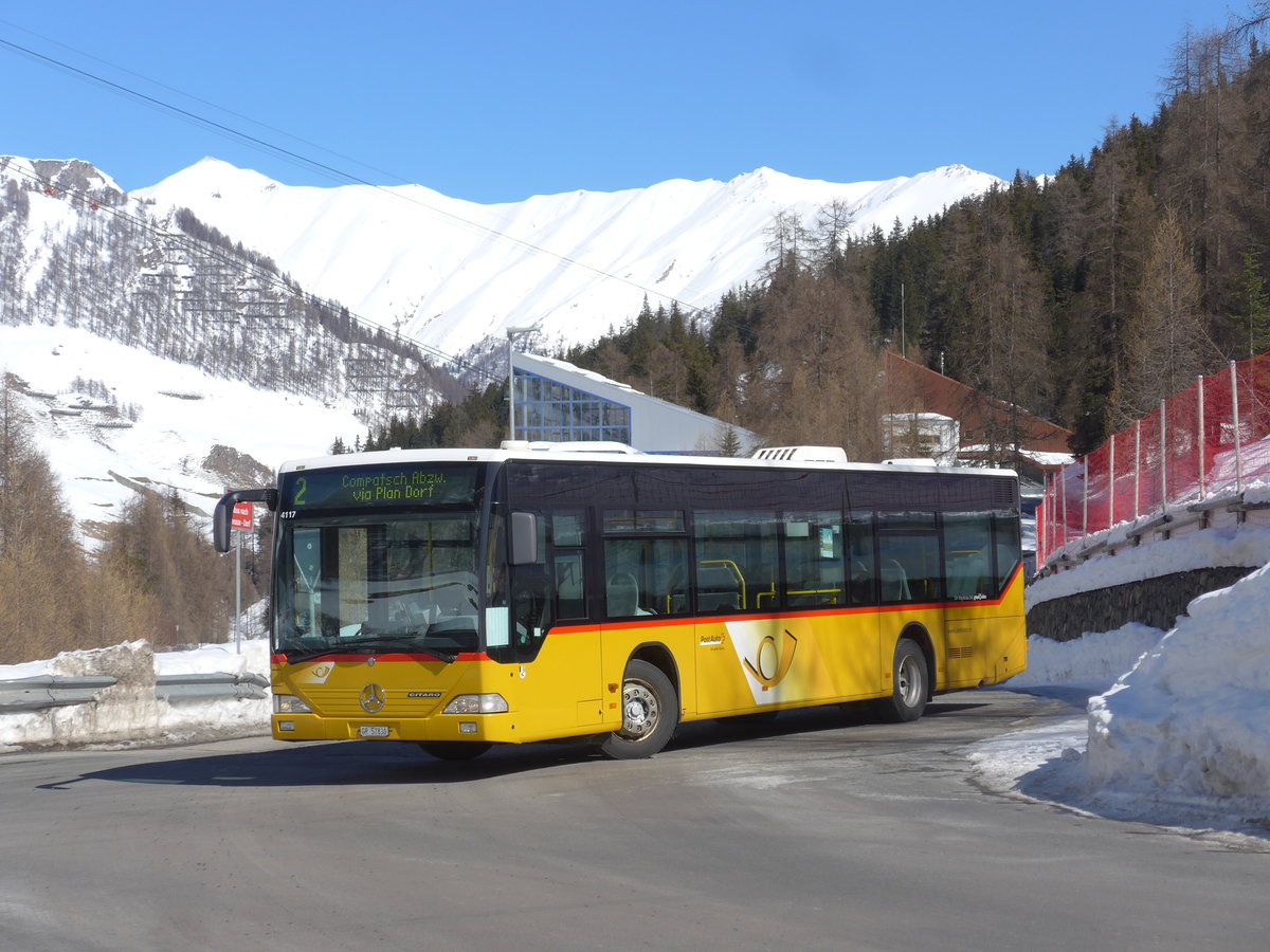 (202'630) - Jenal, Samnaun - GR 57'830 - Mercedes (ex PostAuto Nordschweiz) am 20. M�rz 2019 in Samnaun, Ravaisch