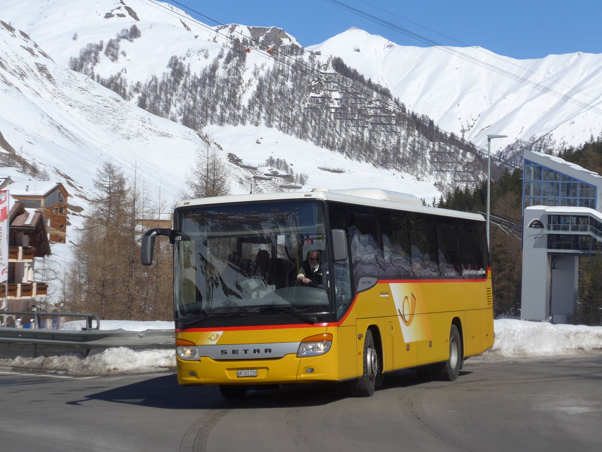 (202'642) - PostAuto Graub�nden - GR 102'310 - Setra am 20. M�rz 2019 in Samnaun, Ravaisch