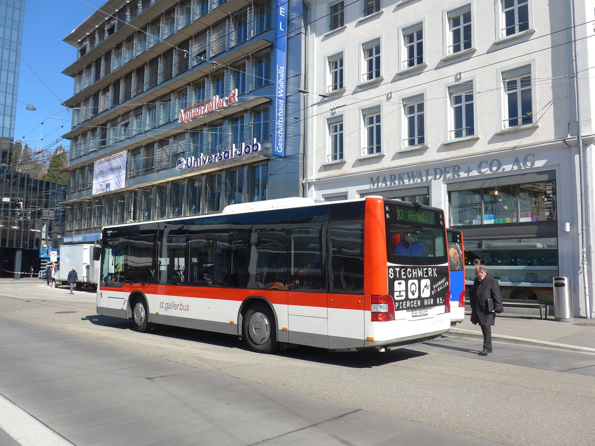 (202'686) - St. Gallerbus, St. Gallen - Nr. 269/SG 198'269 - MAN/G�ppel am 21. M�rz 2019 beim Bahnhof St. Gallen