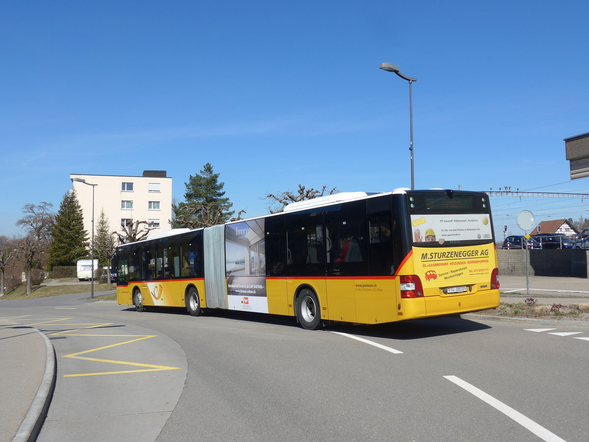 (202'700) - Eurobus, Arbon - Nr. 6/TG 38'838 - MAN am 21. M�rz 2019 beim Bahnhof Wittenbach