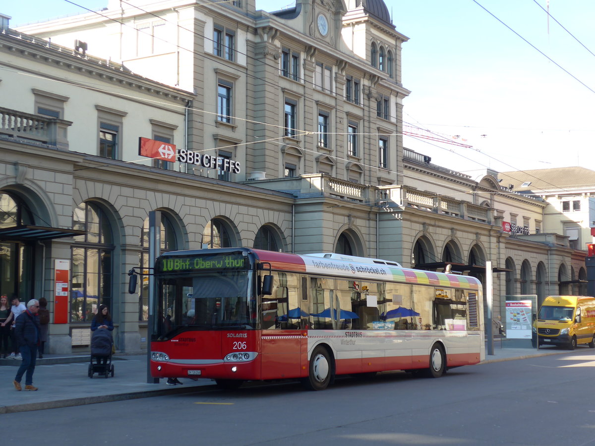 (202'779) - SW Winterthur - Nr. 206/ZH 730'206 - Solaris am 21. M�rz 2019 beim Hauptbahnhof Winterthur