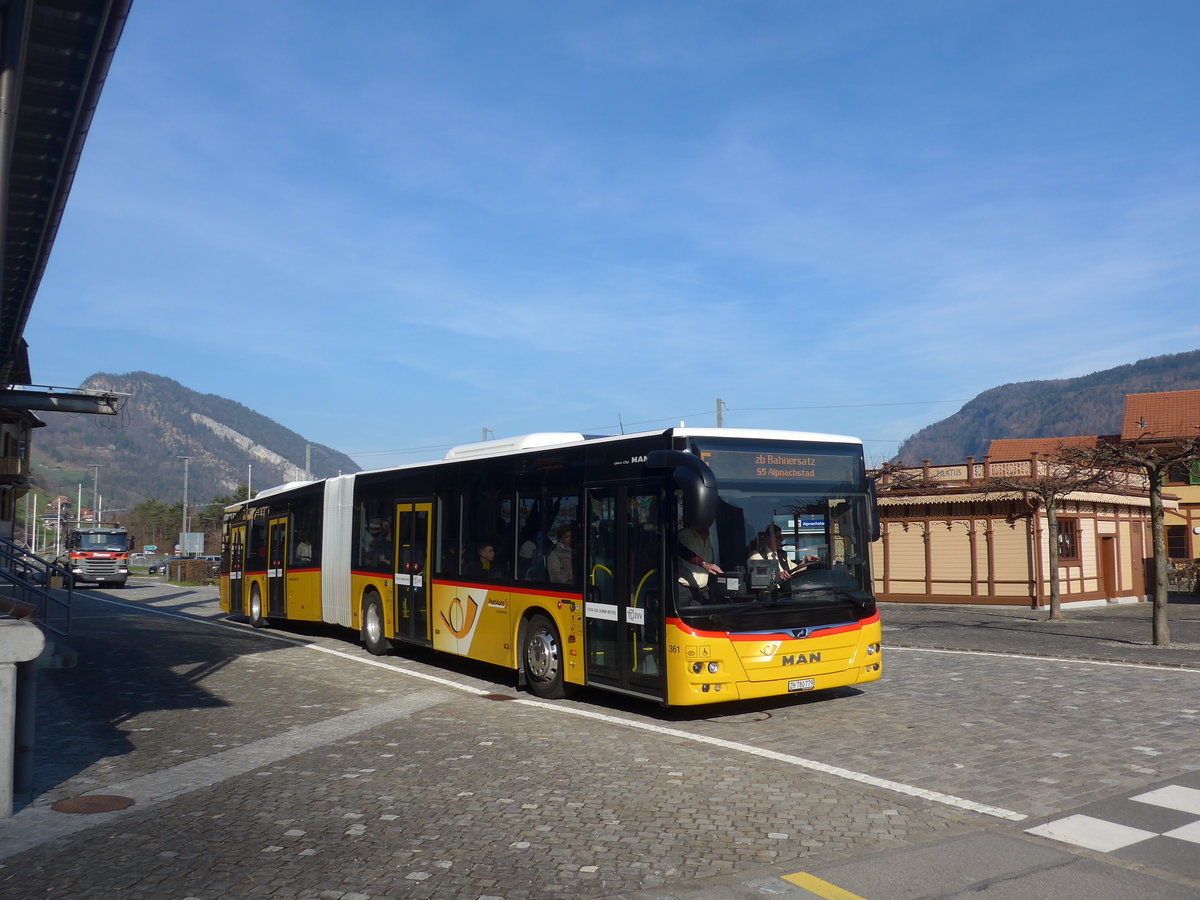 (202'886) - PostAuto Zrich - Nr. 361/ZH 780'779 - MAN am 22. Mrz 2019 beim Bahnhof Alpnachstad