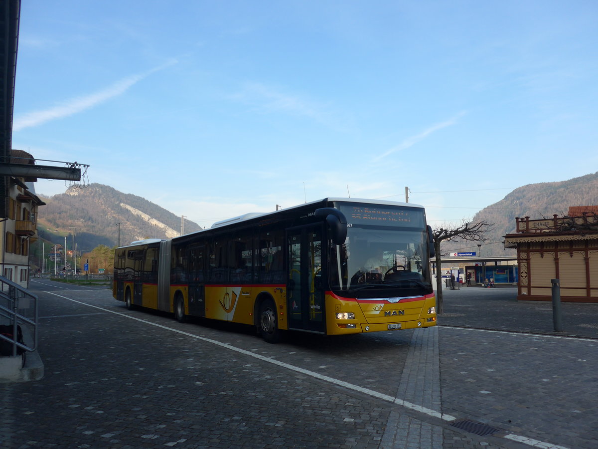 (202'902) - PostAuto Nordschweiz - AG 301'131 - MAN am 22. Mrz 2019 beim Bahnhof Alpnachstad