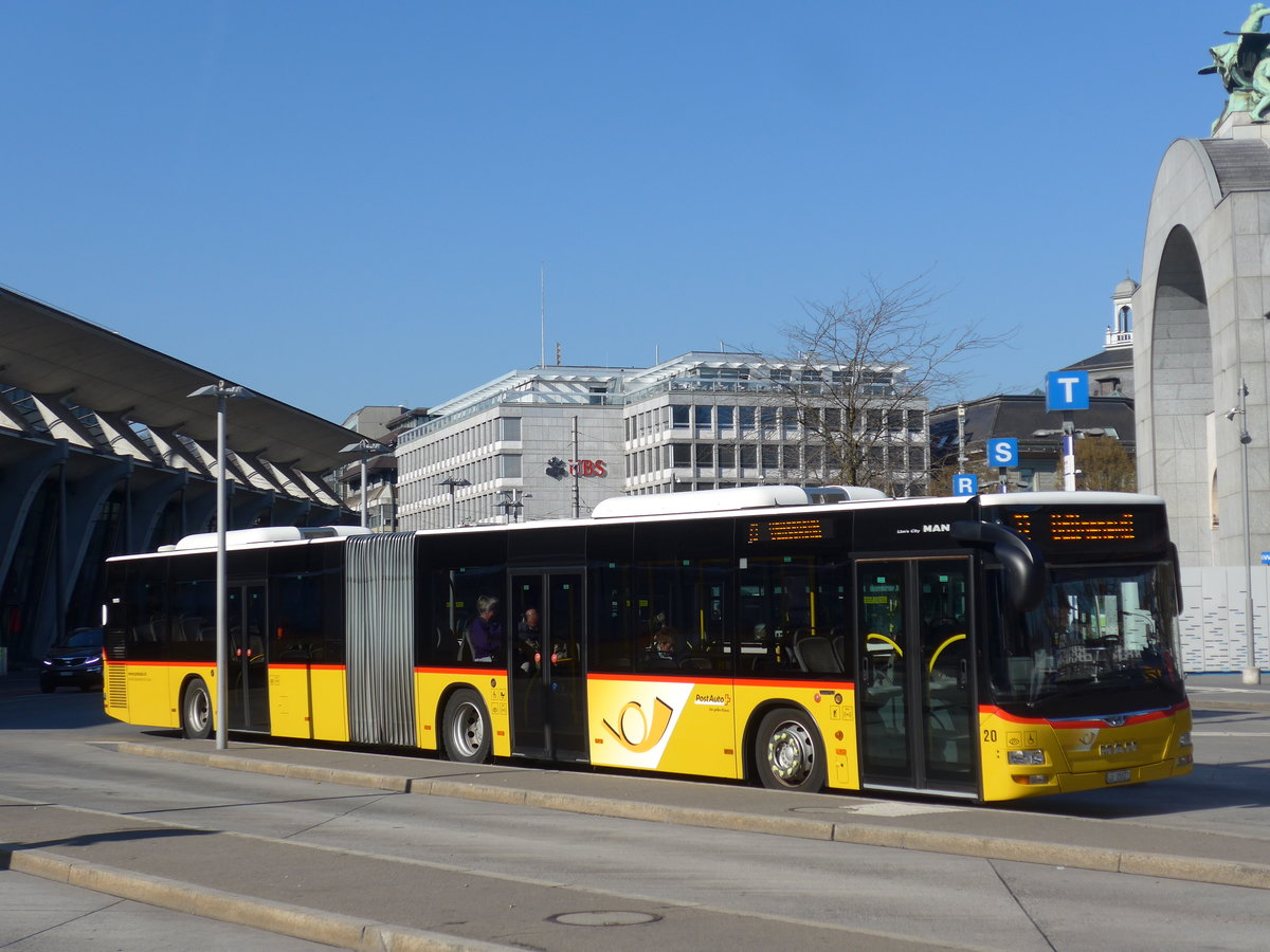 (202'937) - Bucheli, Kriens - Nr. 20/LU 15'527 - MAN am 23. M�rz 2019 beim Bahnhof Luzern