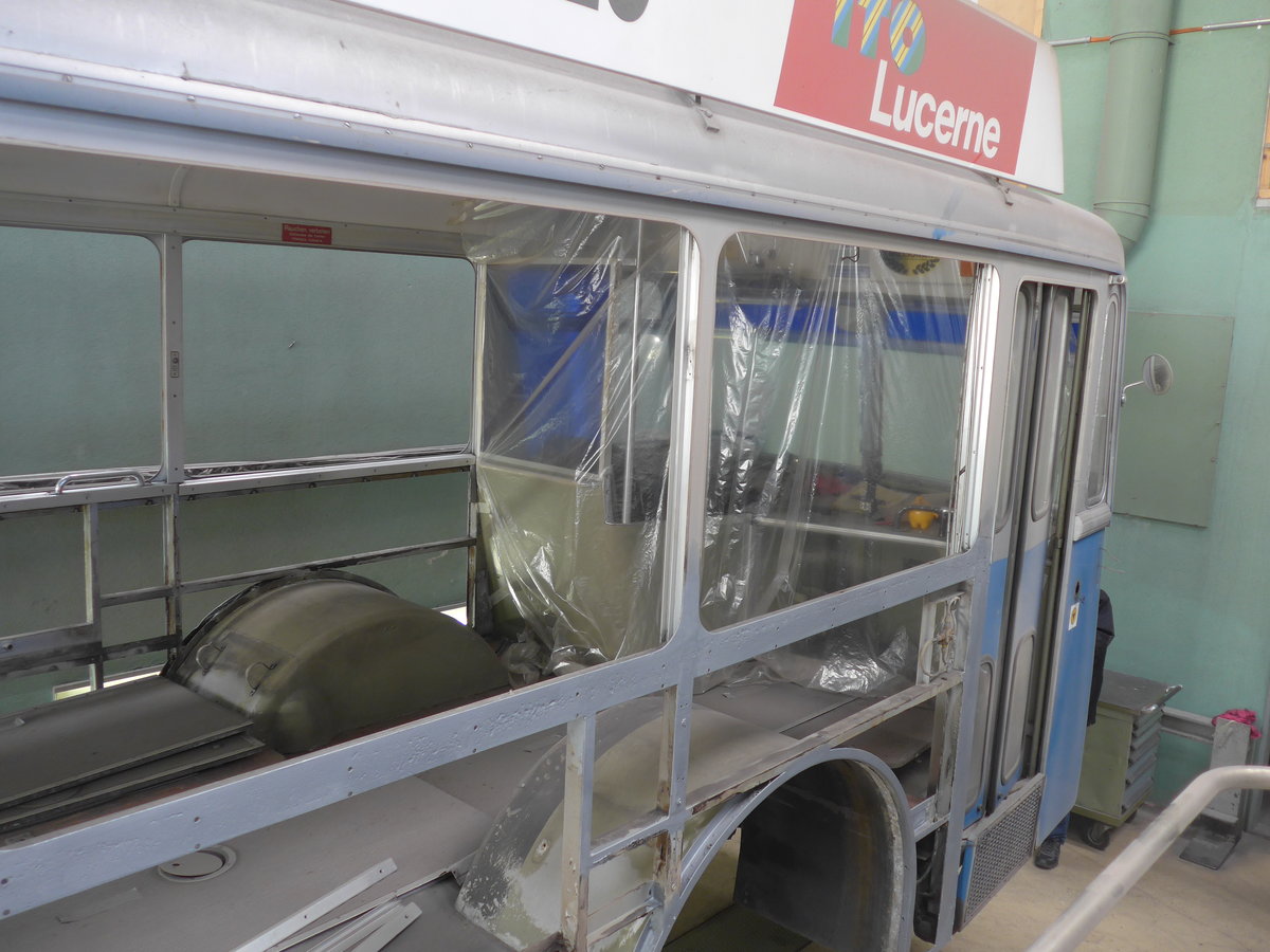 (202'946) - VBL Luzern (vbl-historic) - Nr. 81 - FBW/Hess am 23. M�rz 2019 in Luzern, Depot (in Restauration)