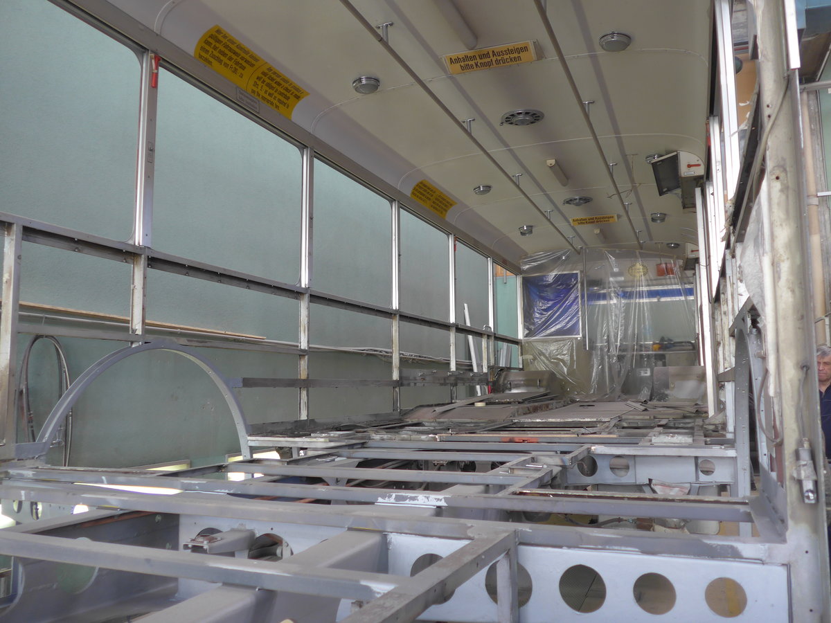 (202'949) - VBL Luzern (vbl-historic) - Nr. 81 - FBW/Hess am 23. M�rz 2019 in Luzern, Depot (in Restauration; Innenaufnahme)