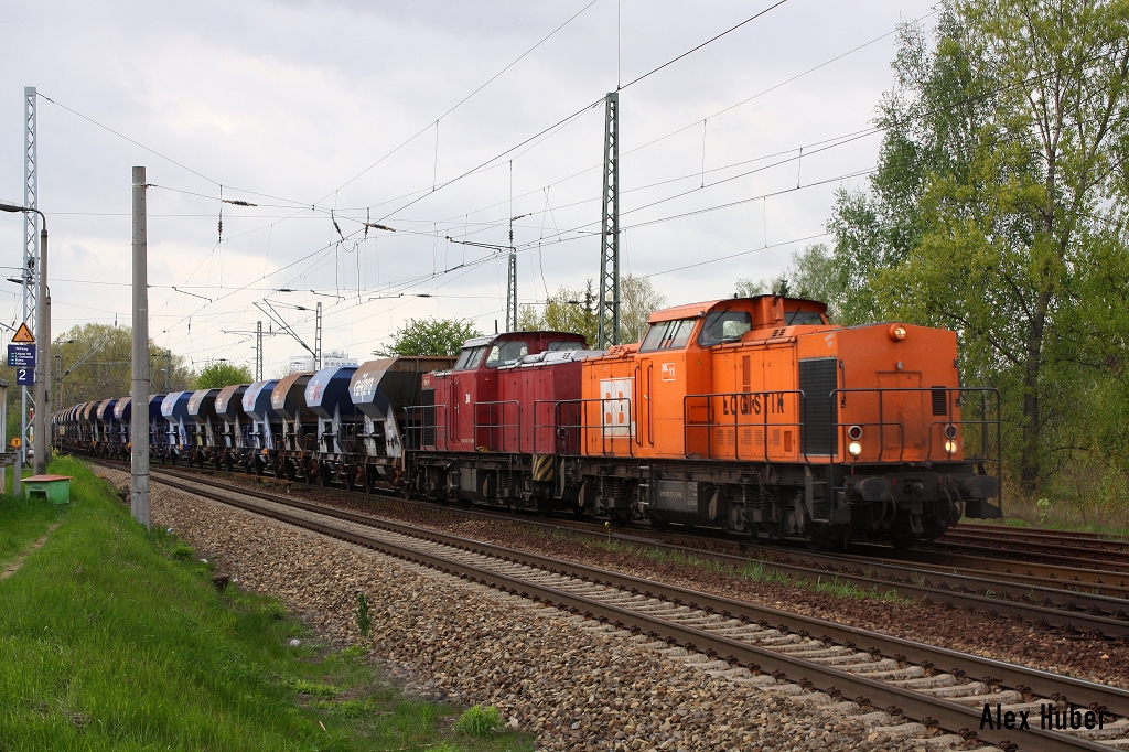203 157 BBL mit Schotterzug ri Taucha am 17.04.14 in Leipzig-Thekla