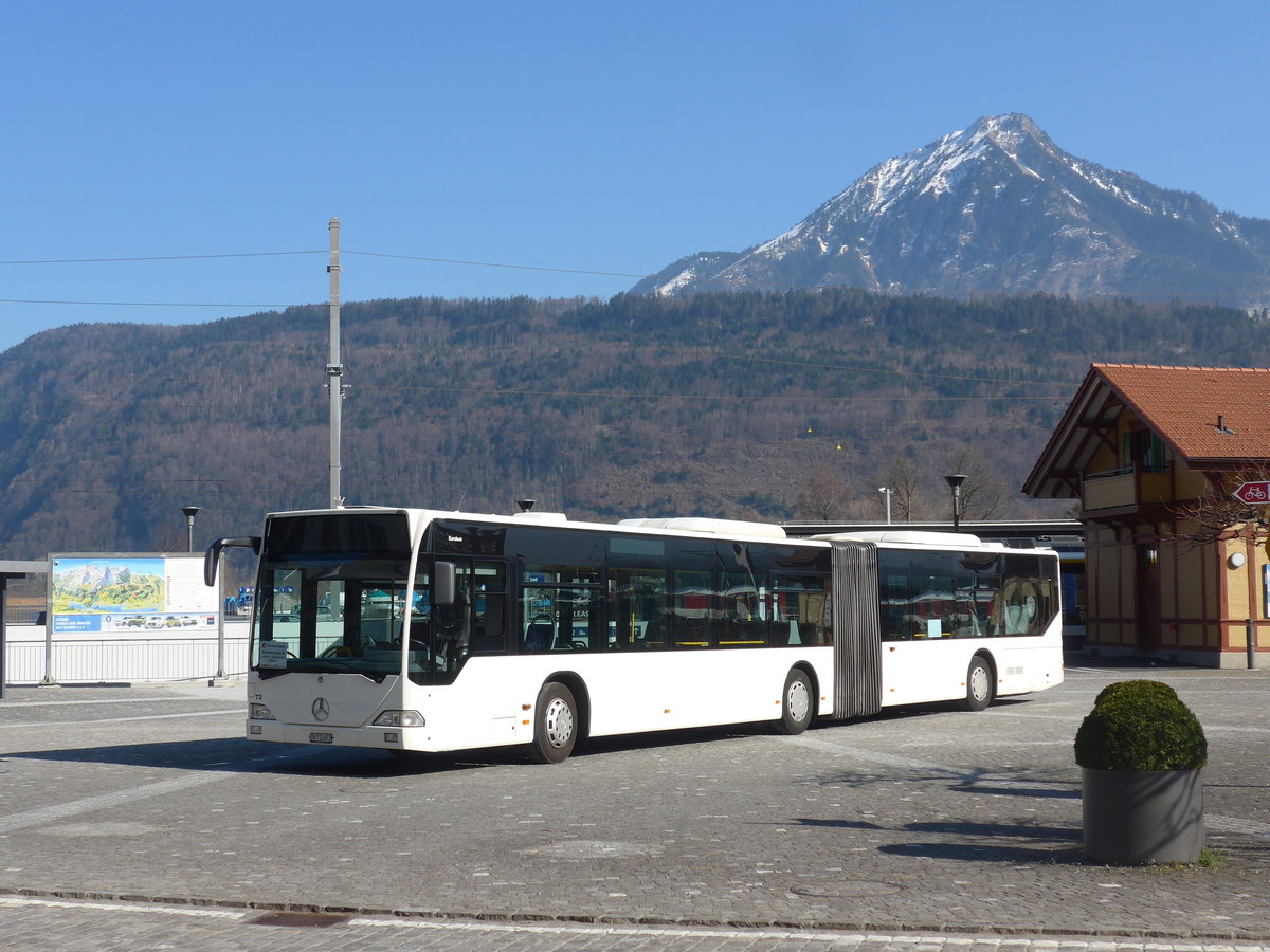 (203'039) - Welti-Furrer, Bassersdorf - Nr. 73/ZH 712'673 - Mercedes (ex Nr. 97) am 23. Mrz 2019 beim Bahnhof Alpnachstad