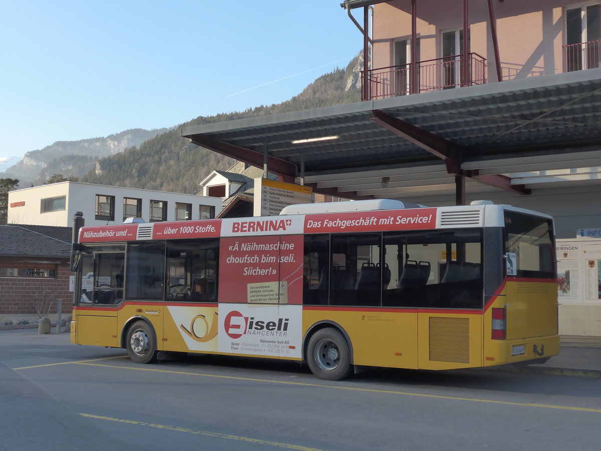 (203'056) - PostAuto Bern - BE 614'040 - MAN/G�ppel (ex AVG Meiringen Nr. 72) am 23. M�rz 2019 in Meiringen, Postautostation