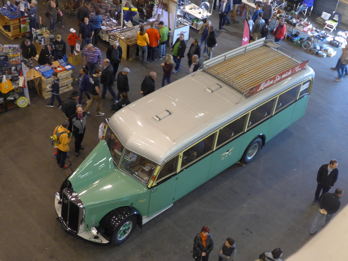 (203'117) - TPF Fribourg - Nr. 307/FR 300'280 - Saurer/Saurer (ex GFM Fribourg Nr. 307; ex GFM Fribourg Nr. 97) am 24. M�rz 2019 in Granges-Paccot, Forum-Fribourg