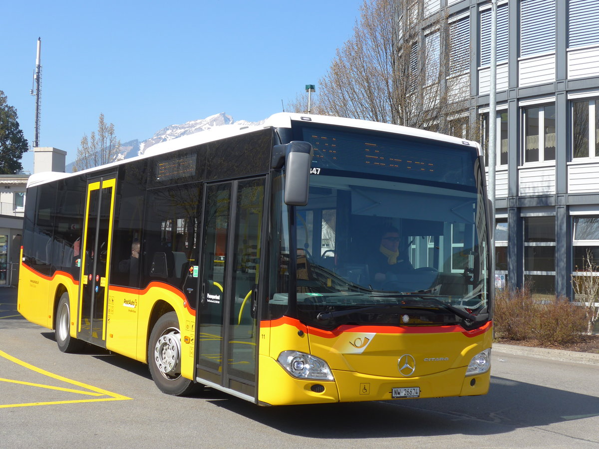 (203'309) - Thepra, Stans - Nr. 11/NW 26'674 - Mercedes am 30. Mrz 2019 beim Bahnhof Stans