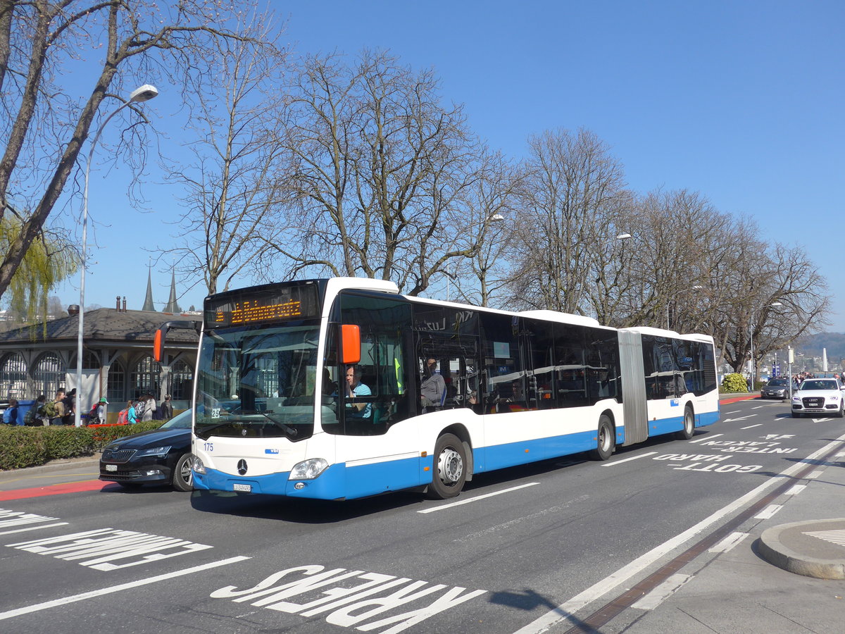 (203'344) - VBL Luzern - Nr. 175/LU 249'493 - Mercedes am 30. M�rz 2019 beim Bahnhof Luzern