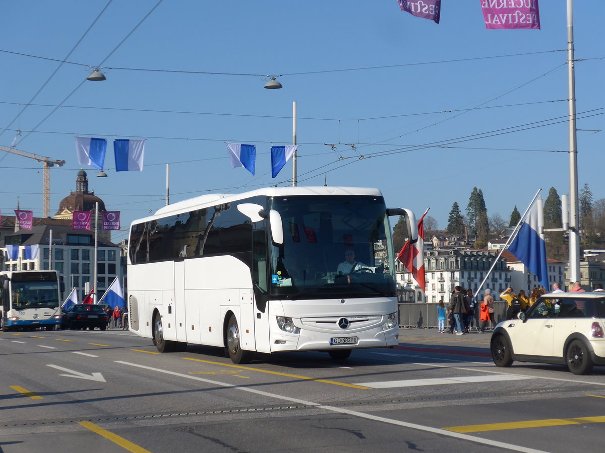 (203'369) - Aus Polen: ??? - GD 683PX - Mercedes am 30. M�rz 2019 in Luzern, Bahnhofbr�cke