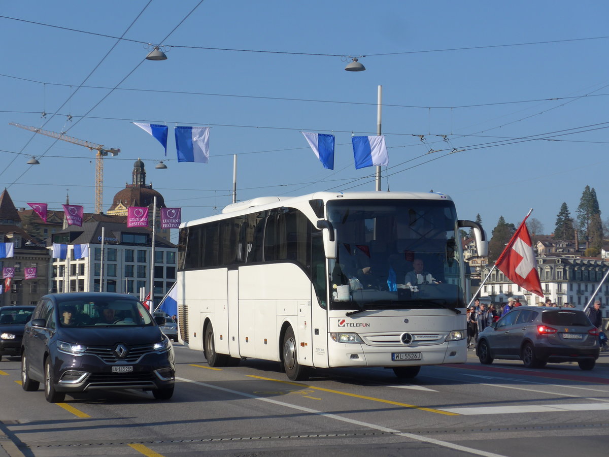 (203'391) - Aus Polen: Telefun, Warszawa - WL 5526J - Mercedes am 30. M�rz 2019 in Luzern, Bahnhofbr�cke