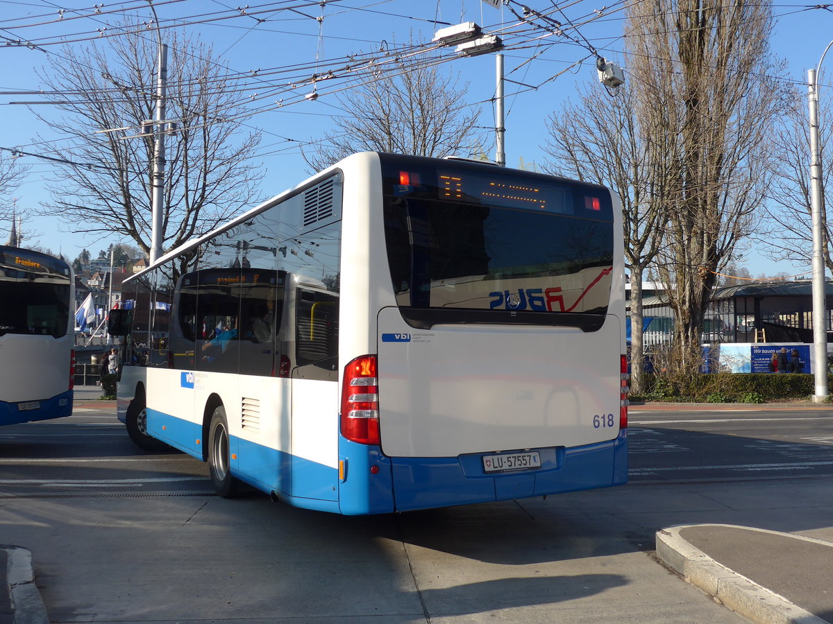 (203'400) - VBL Luzern - Nr. 618/LU 57'557 - Mercedes (ex Steiner, Messen) am 30. M�rz 2019 beim Bahnhof Luzern