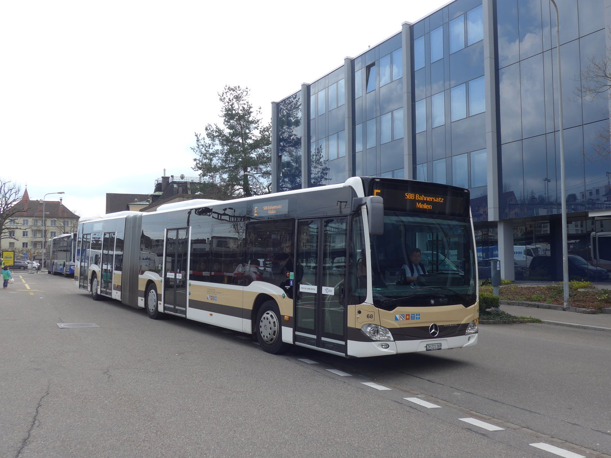 (203'508) - AZZK Zollikon - Nr. 68/ZH 221'368 - Mercedes am 7. April 2019 beim Bahnhof Ksnacht