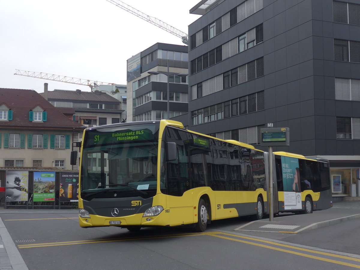 (203'556) - STI Thun - Nr. 163/BE 752'163 - Mercedes am 11. April 2019 beim Bahnhof Thun