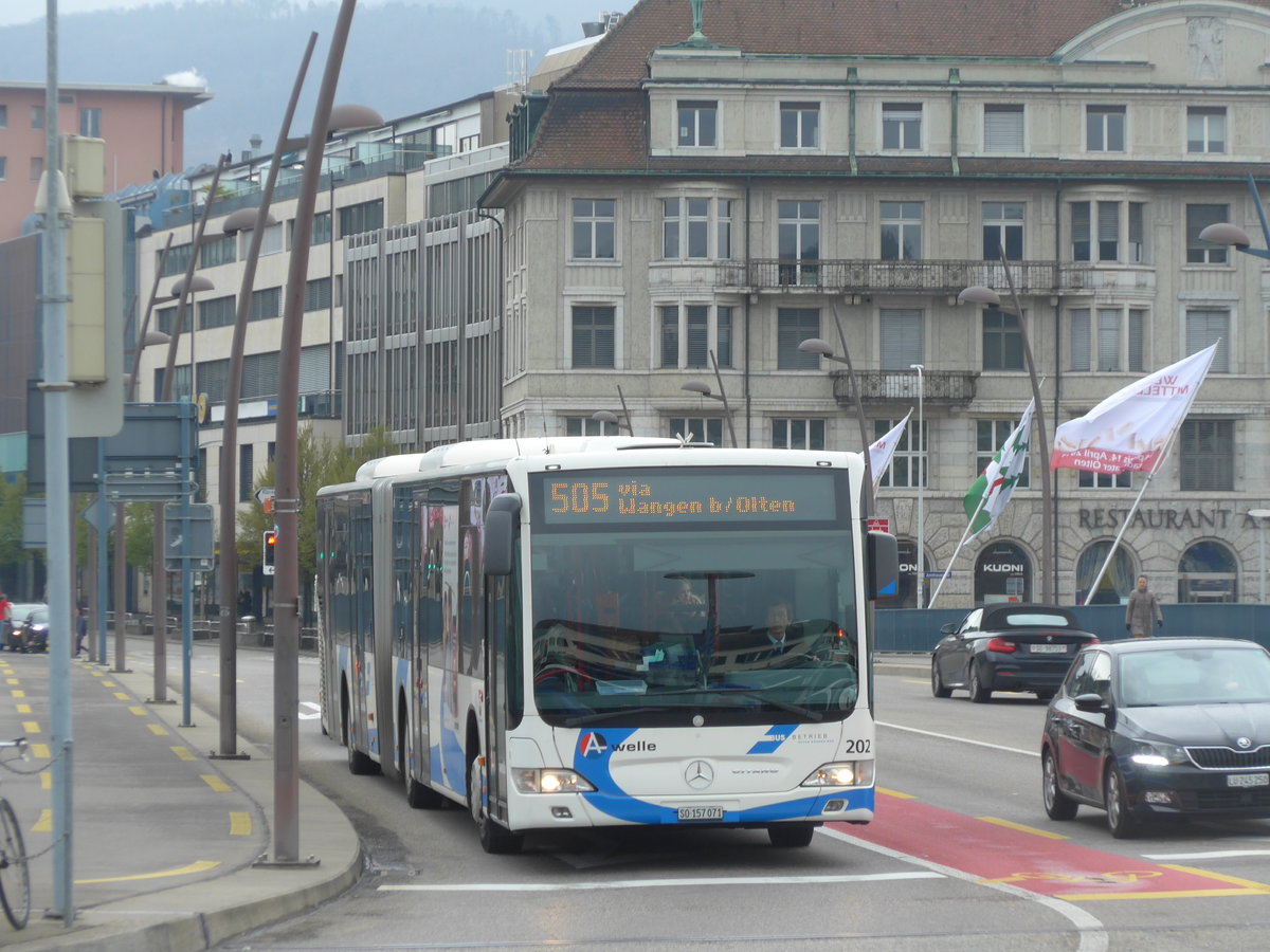(203'688) - BOGG Wangen b.O. - Nr. 202/SO 157'071 - Mercedes am 14. April 2019 in Olten, Bahnhofbr�cke