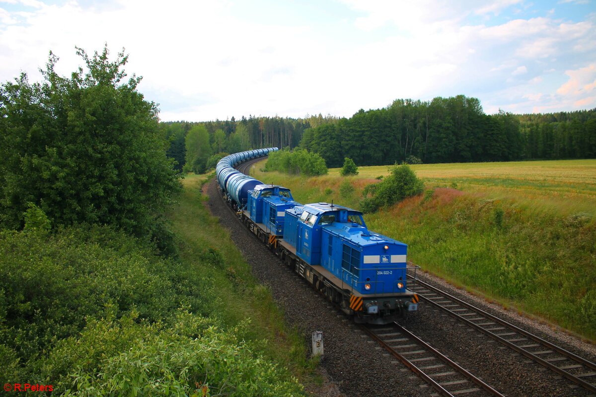 204 022 und 204 013 mit dem Hauerkesselzug nach Weiden bei Oberteich. 17.06.23