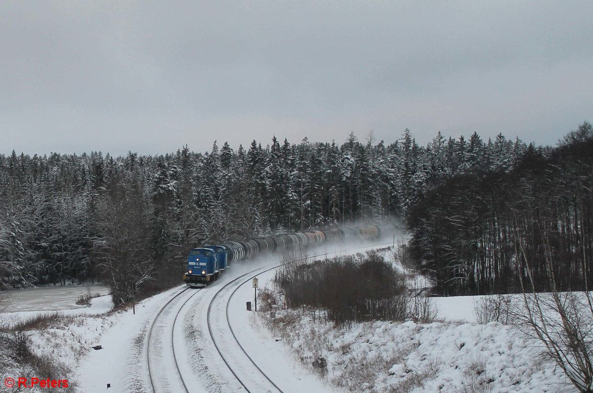 204 031 und 204 005 mit dem Hauer Kesselzug nach Weiden bei Oberteich. 09.01.21