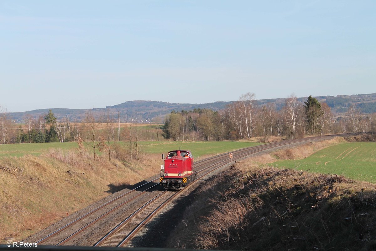 204 347-9 rollt bei Unterthölau Lz gen Süden. 31.03.17