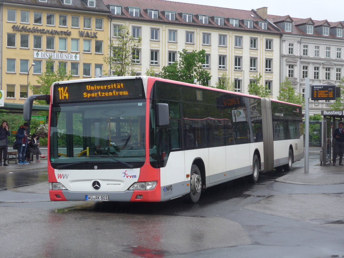 (204'694) - NVG W�rzburg - Nr. 801/W�-AK 801 - Mercedes am 9. Mai 2019 beim Bahnhof W�rzburg