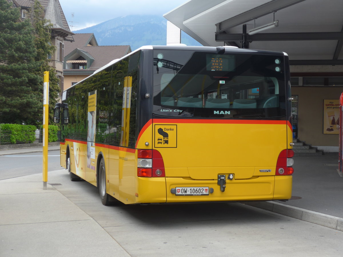 (205'562) - PostAuto Zentralschweiz - Nr. 2/OW 10'602 - MAN (ex Dillier, Sarnen Nr. 2) am 27. Mai 2019 beim Bahnhof Sarnen