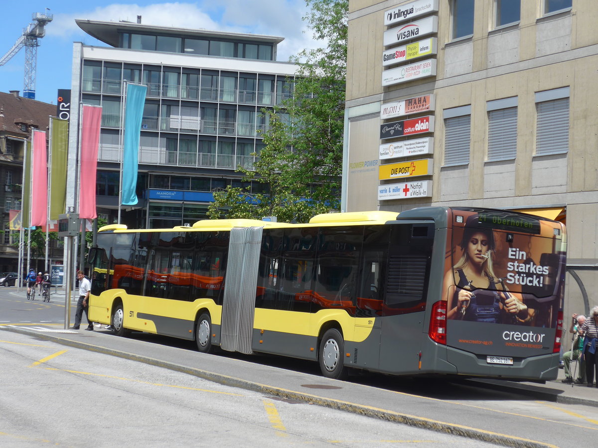 (206'447) - STI Thun - Nr. 167/BE 752'167 - Mercedes am 16. Juni 2019 beim Bahnhof Thun