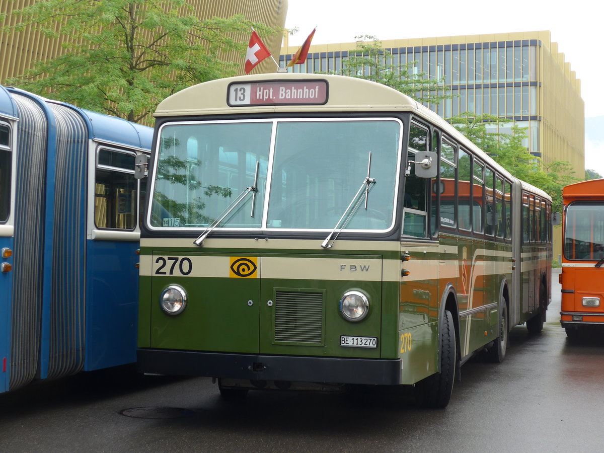 (206'565) - SVB Bern (Bernmobil historique) - Nr. 270/BE 113'270 - FBW/SWS-Gangloff am 22. Juni 2019 in Luzern, Allmend