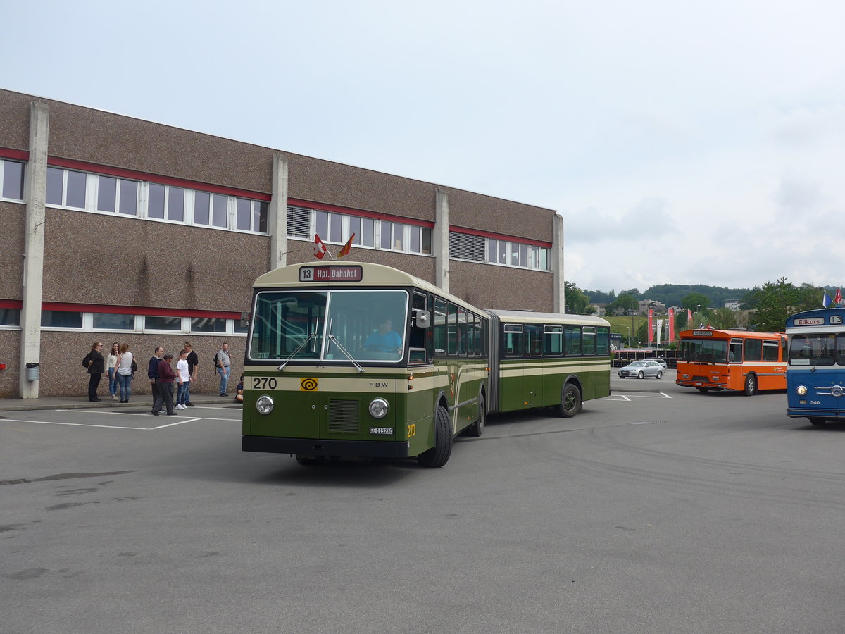 (206'595) - SVB Bern (Bernmobil historique) - Nr. 270/BE 113'270 - FBW/SWS-Gangloff am 22. Juni 2019 in Emmenbr�cke, Debrunner Acifer