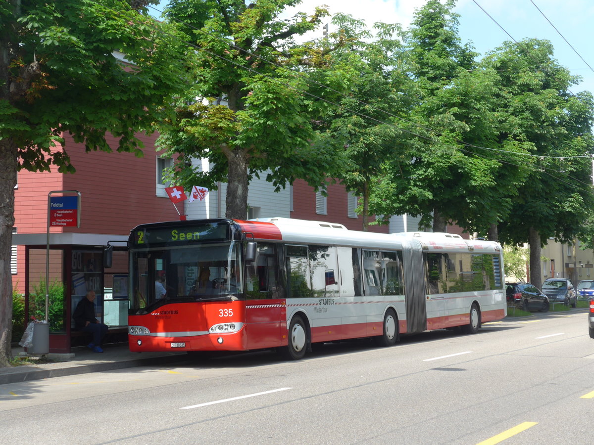 (206'676) - SW Winterthur - Nr. 335/ZH 730'335 - Solaris am 23. Juni 2019 in Winterthur, Feldtal