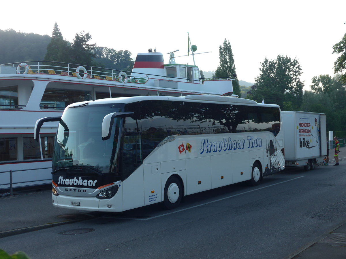 (206'847) - Straubhaar, Thun - Nr. 6/BE 555'977 - Setra am 28. Juni 2019 bei der Schifflndte Thun