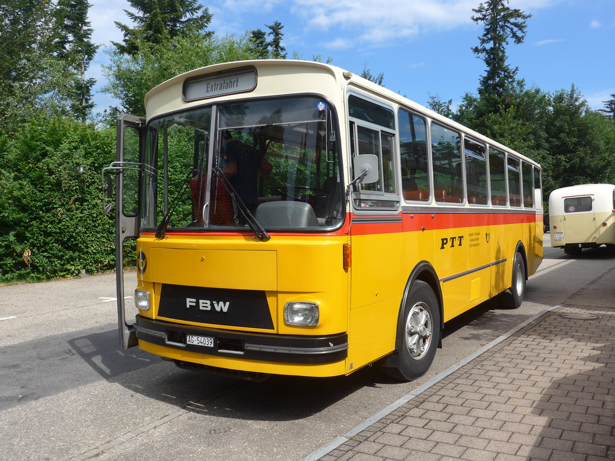 (207'454) - Birchler, Remetschwil - AG 54'039 - FBW/T�scher (ex Gerber, Winkel; ex Eggenberger, M�riken; ex Tanner, Bubendorf; ex P 24'803) am 7. Juli 2019 in Emmenmatt, Moosegg