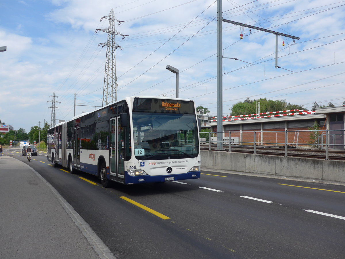 (207'600) - Gen�ve-Tours, Gen�ve - Nr. 1926/GE 960'948 - Mercedes am 8. Juli 2019 beim Bahnhof Zollikofen