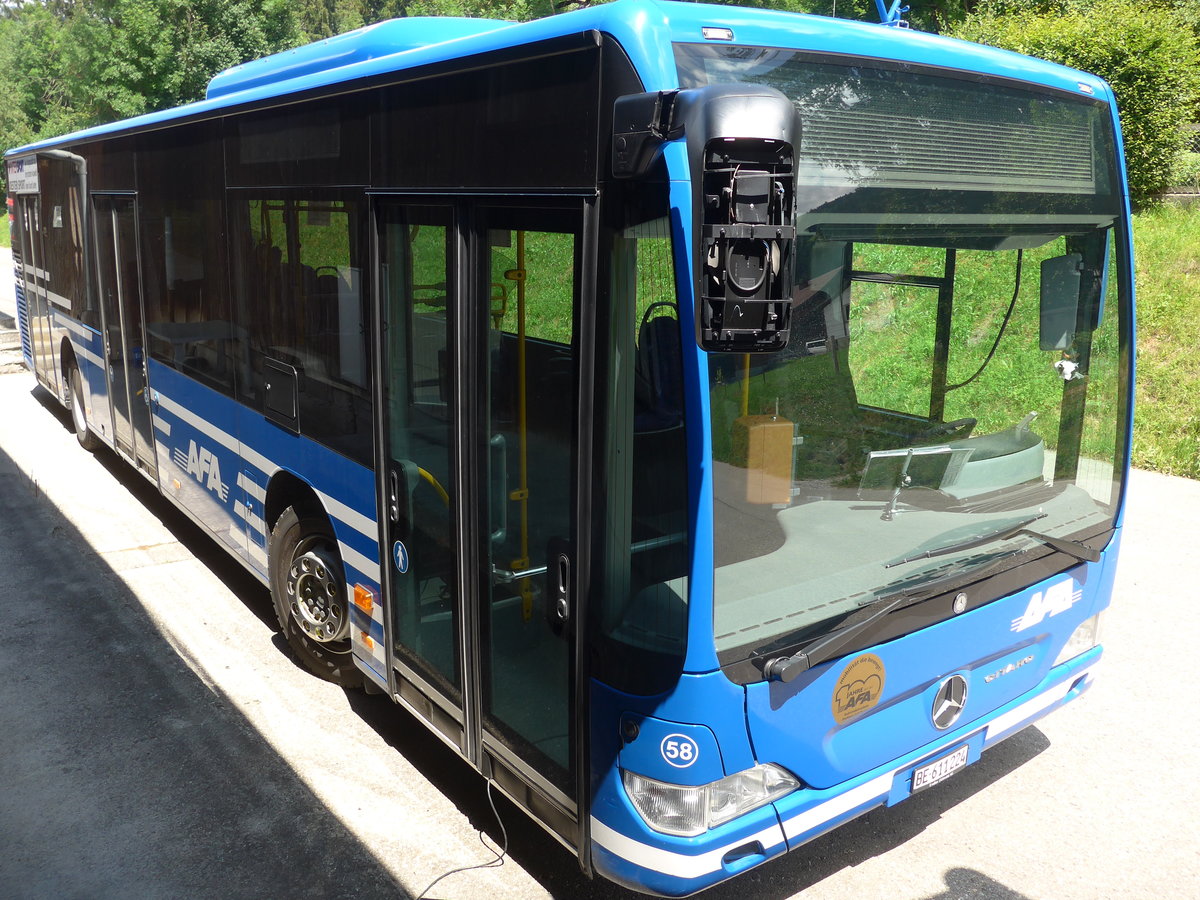 (207'946) - AFA Adelboden - Nr. 58/BE 611'224 - Mercedes am 14. Juli 2019 beim Bahnhof Lenk