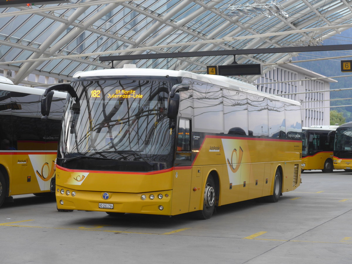 (208'008) - CarPostal Ouest - VD 261'794 - Temsa (ex TpM, Mesocco Nr. 19; ex AutoPostale Ticino) am 21. Juli 2019 in Chur, Postautostation