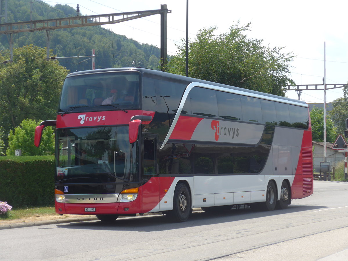 (208'098) - TRAVYS Yverdon - Nr. 211/VD 1395 - Setra am 22. Juli 2019 beim Bahnhof Moudon